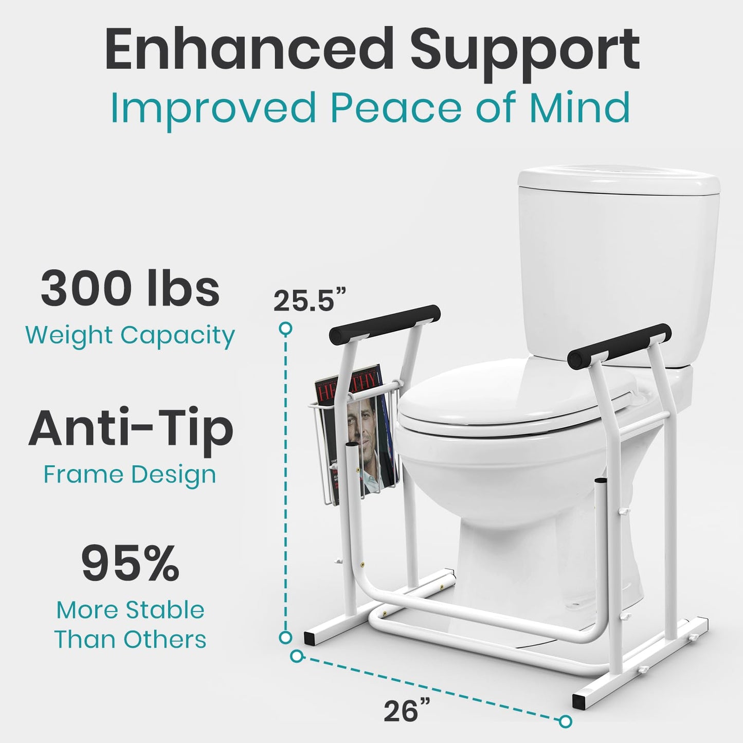 Vive Stand Alone Toilet Safety Frame w/Handles