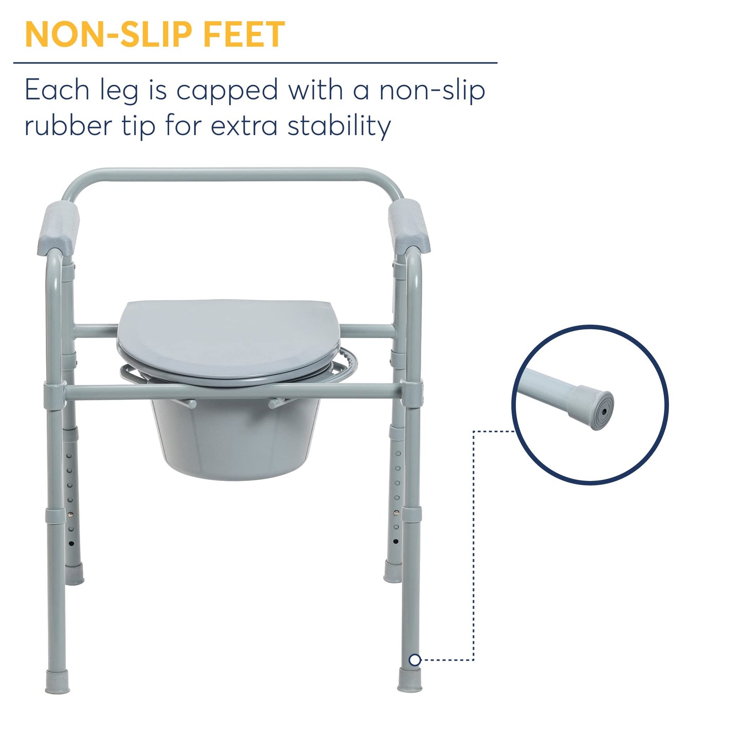 Folding Steel Bedside Commode