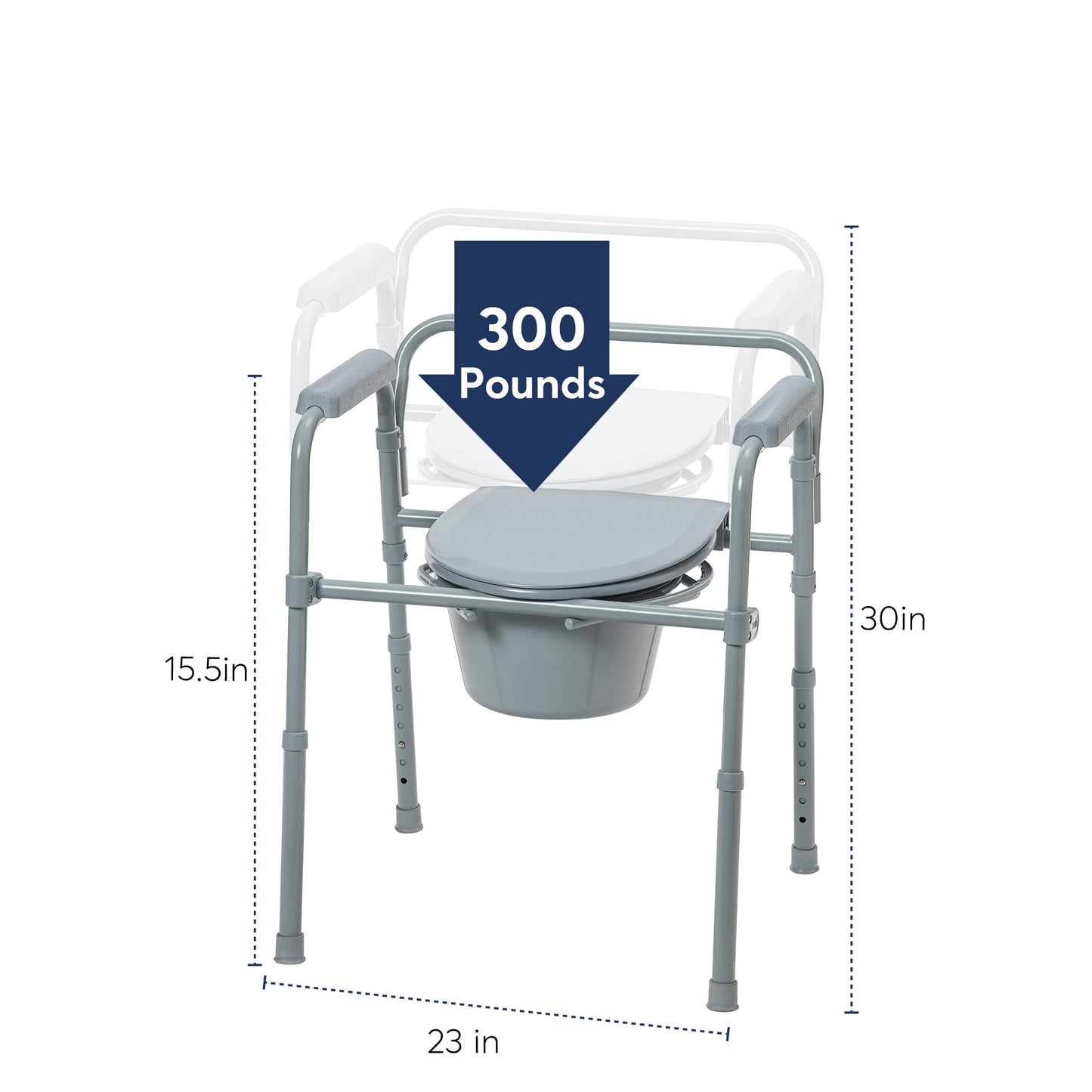 Folding Steel Bedside Commode