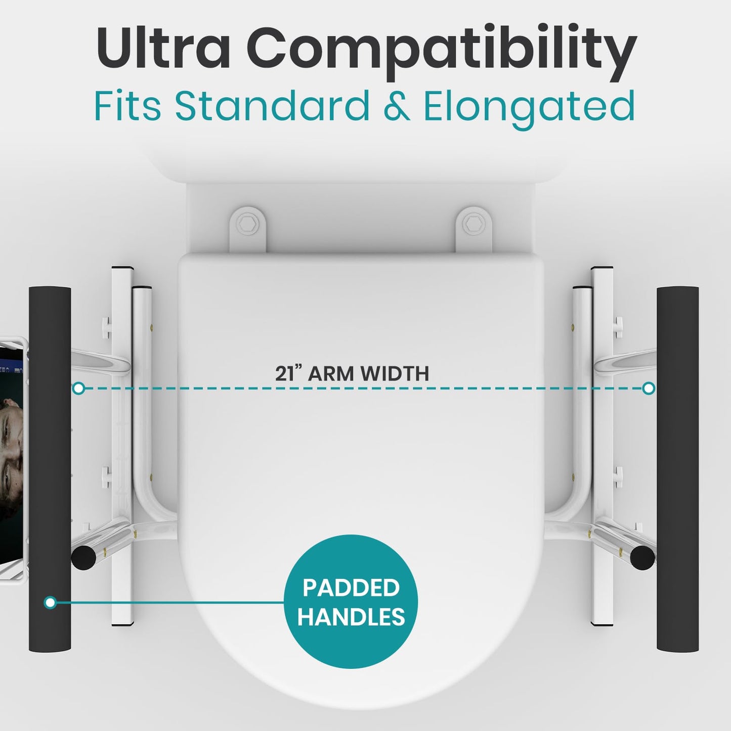 Vive Stand Alone Toilet Safety Frame w/Handles