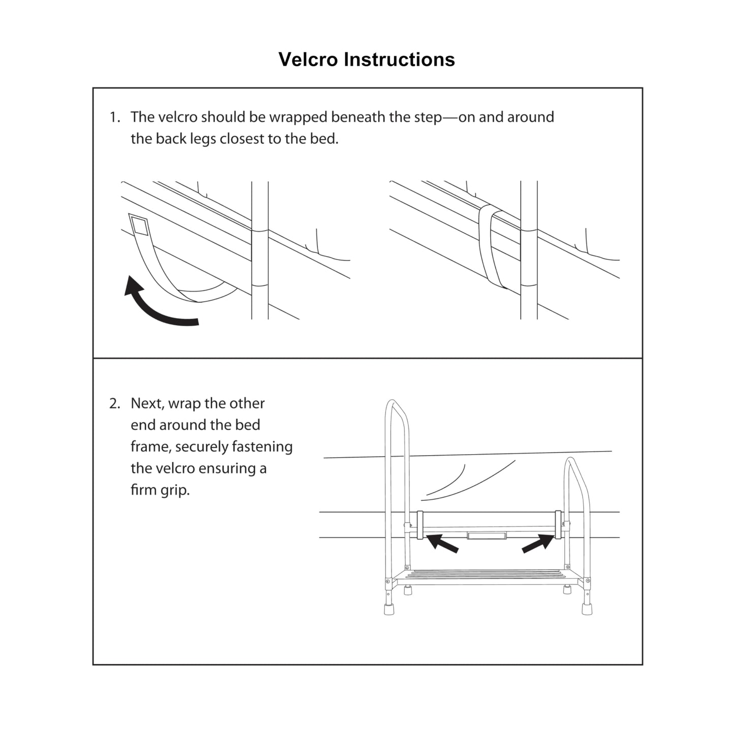 Step2Bed Bed Rails with Adjustable Height Bed Step Stool