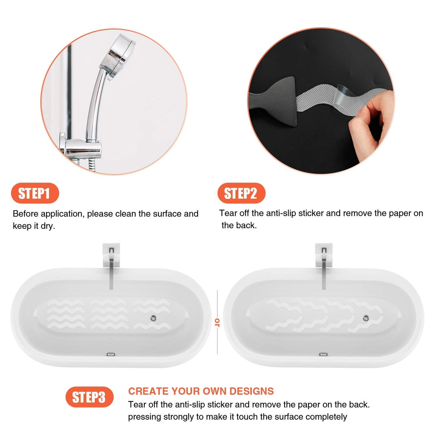 Anti Slip Shower Stickers 24 PCS