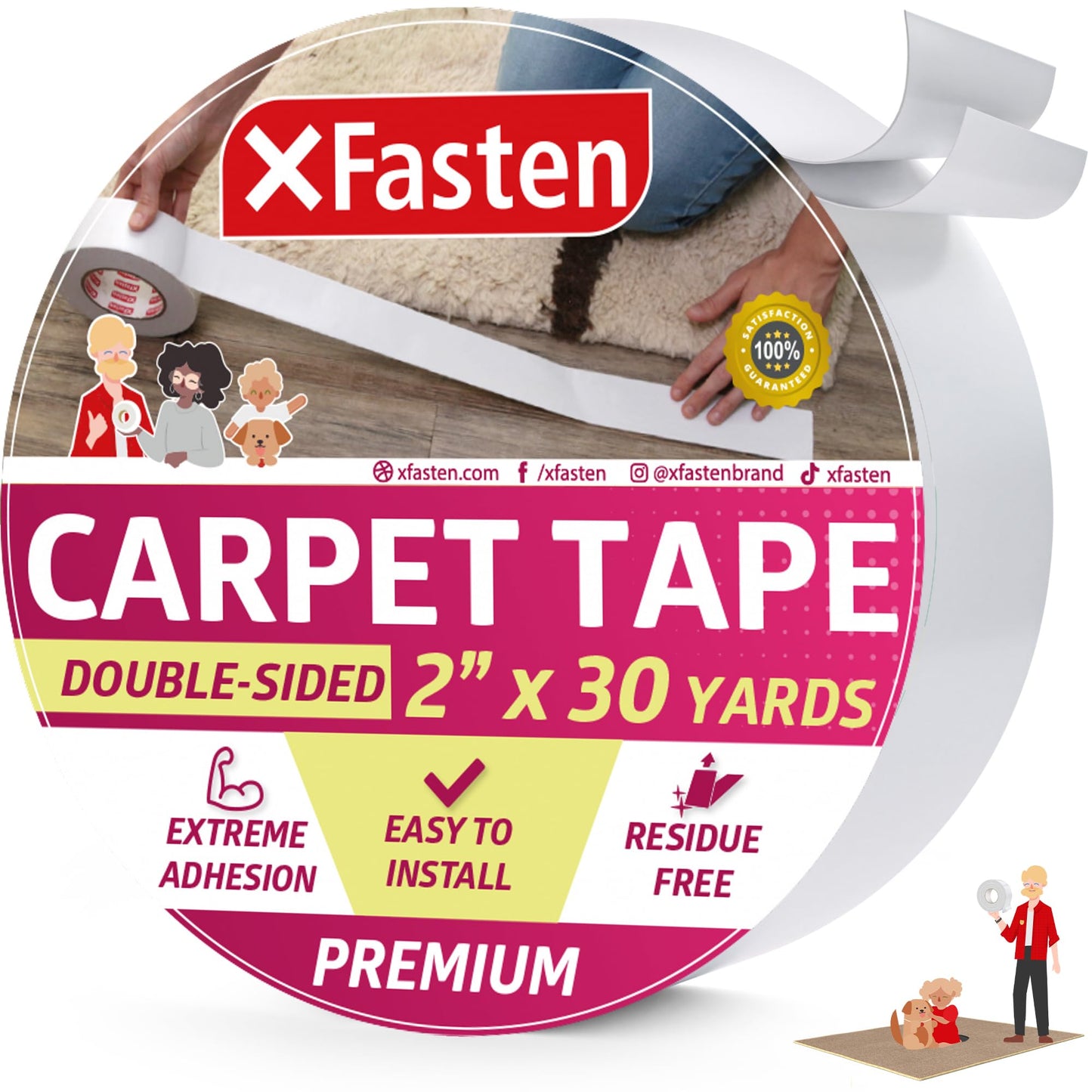 XFasten Double Sided Carpet Tape