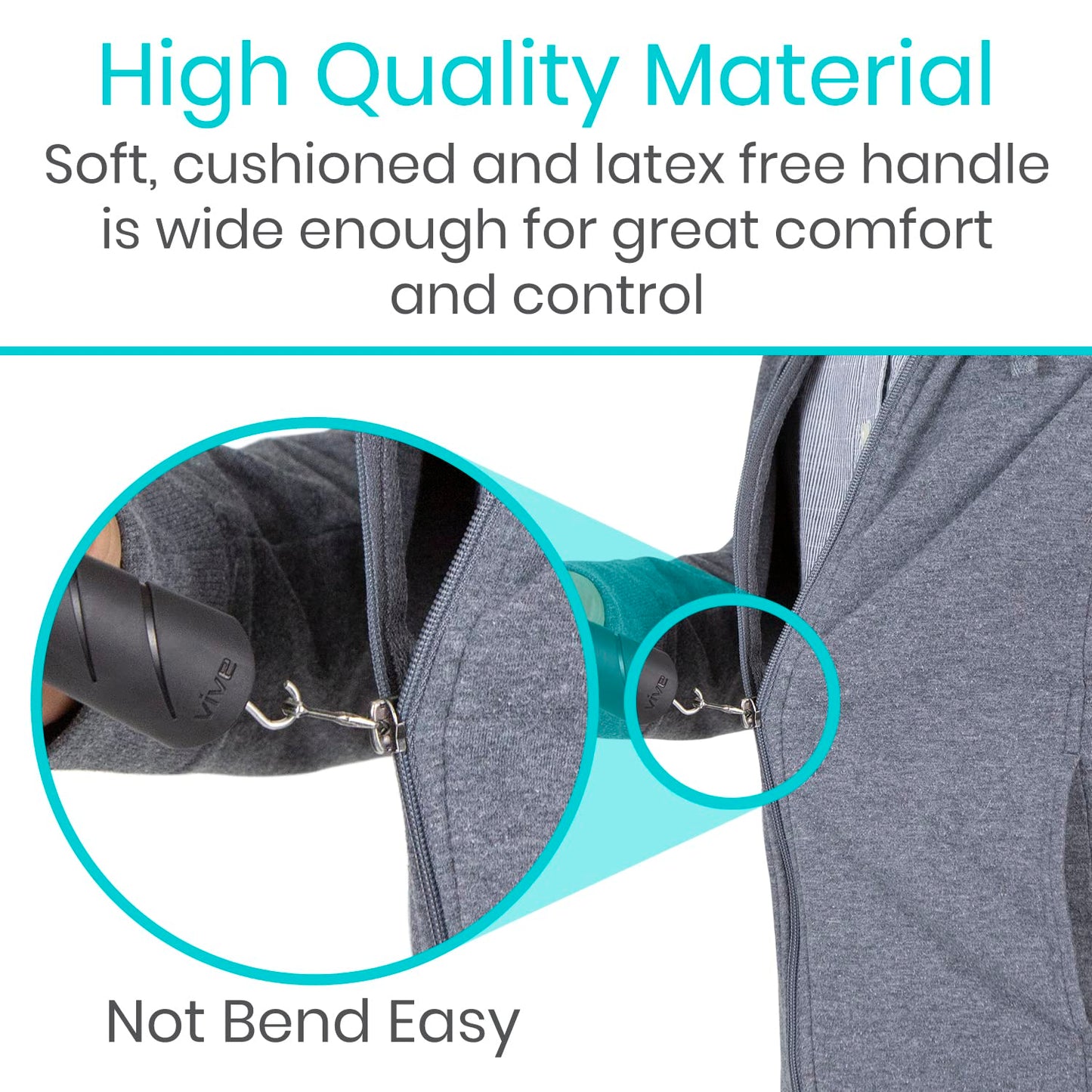 Vive Button Hook with Zipper Pull
