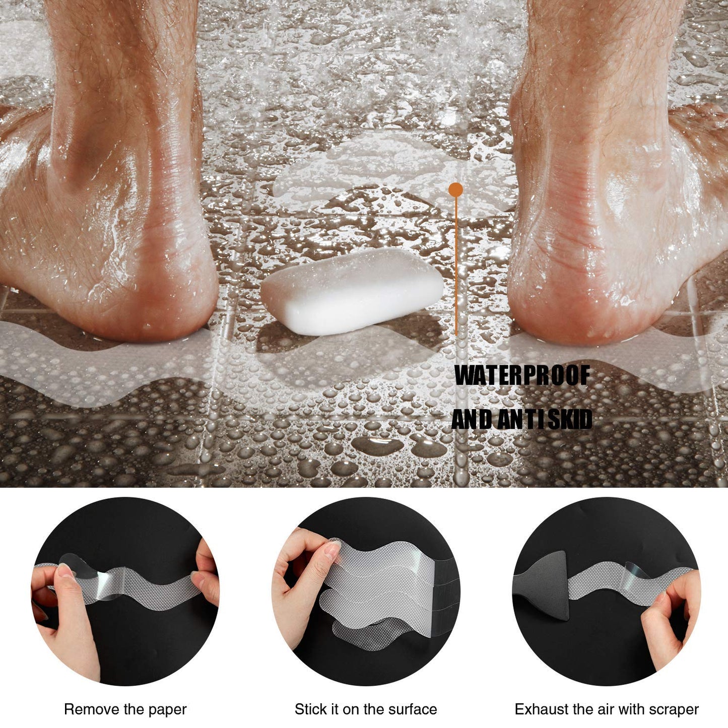 Anti Slip Shower Stickers 24 PCS