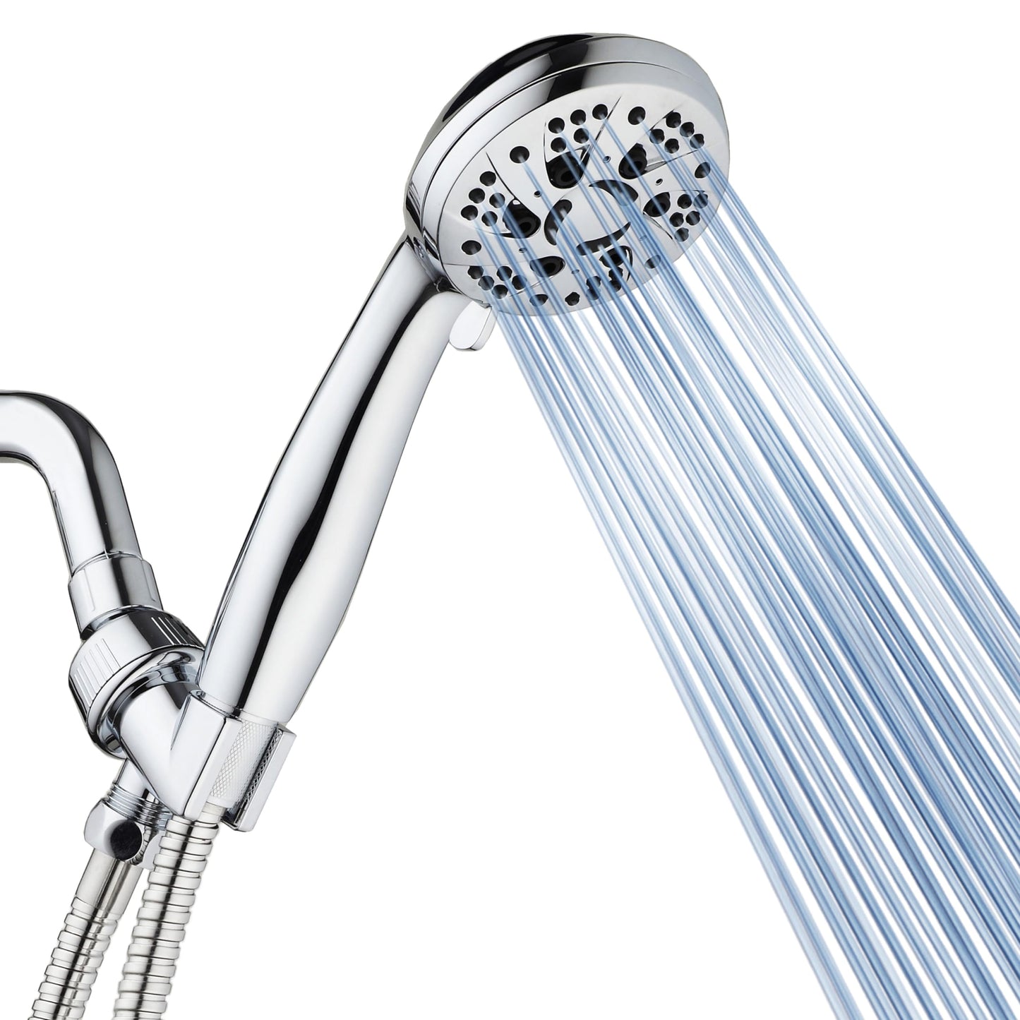 High Pressure 6-Setting Handheld Shower with Hose