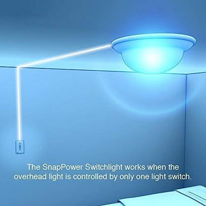 Single - SnapPower SwitchLight - LED Night Light - For Single-Pole Light Switches - Light Switch Plate With LED Night Lights - Adjust Brightness - Auto On/Off Sensor - (Toggle, White)